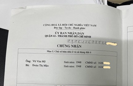 Bán nhà Trung Mỹ Tây 17 Phường Trung Mỹ Tây Quận 12, 102m2, giảm giá còn 2.x tỷ